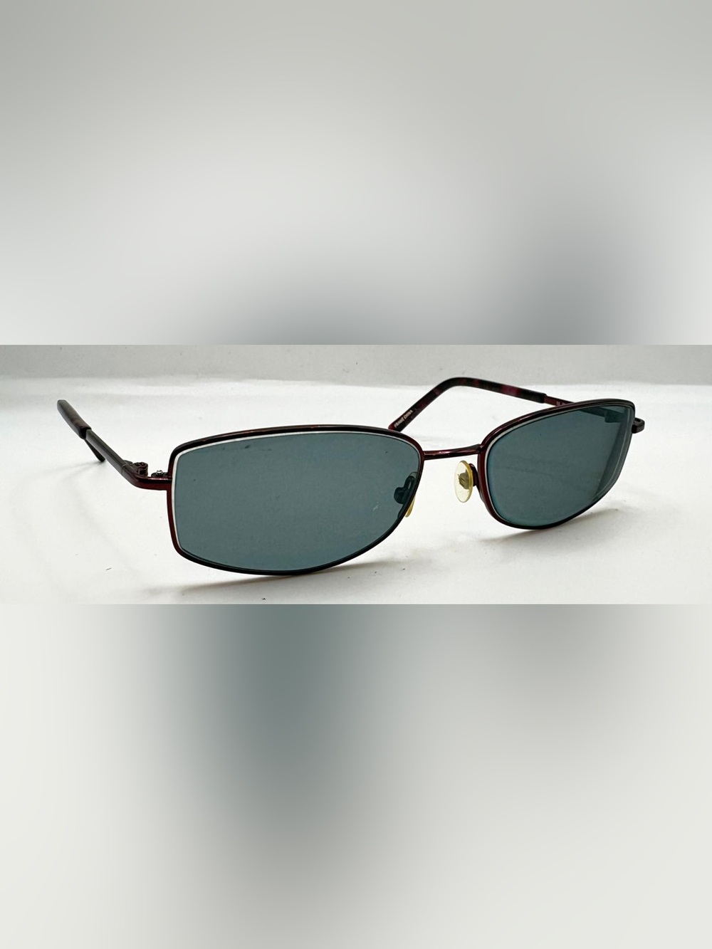 Christie Brinkley Thoughtful Burgundy Oval Metal Sunglasses Frames Only